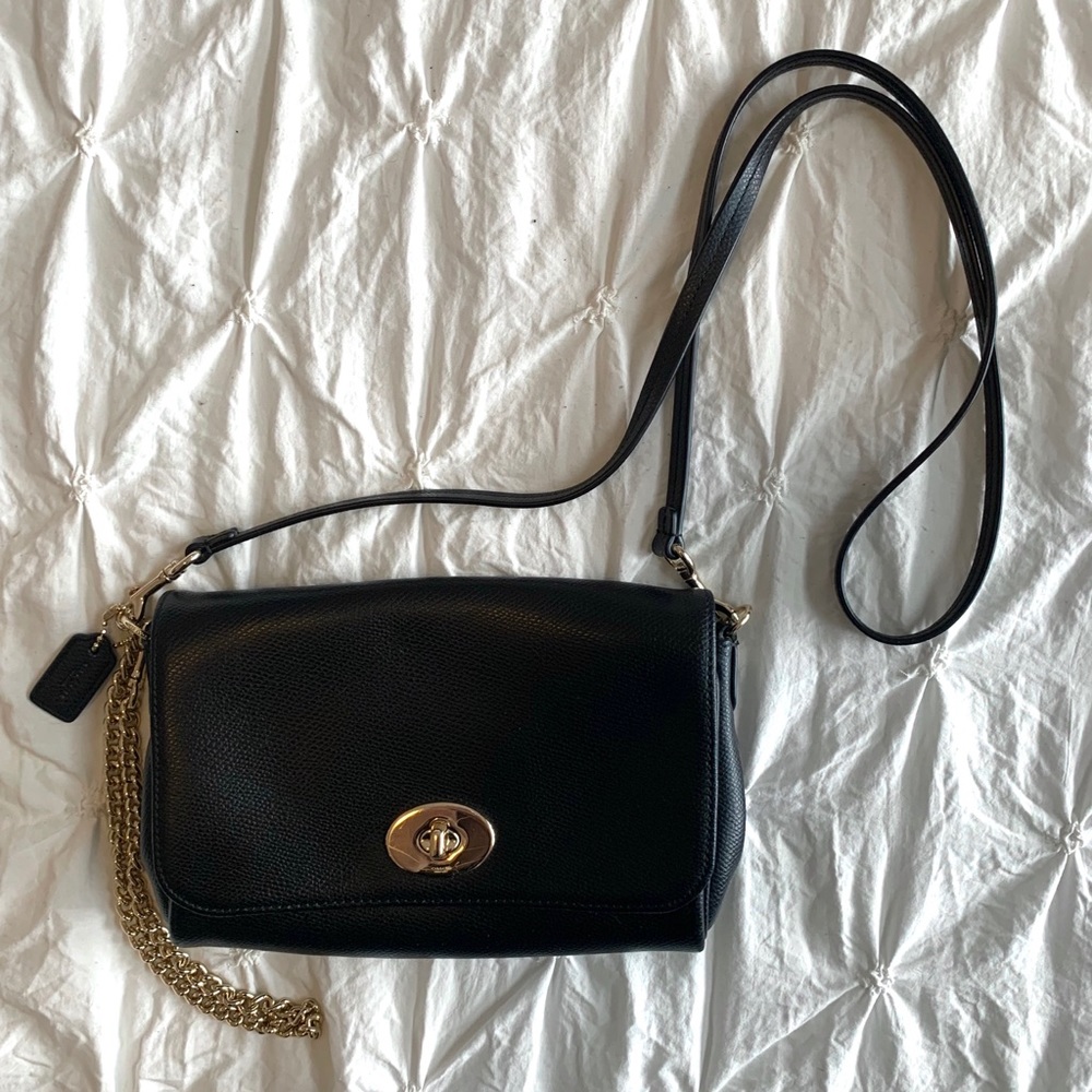 Coach Mini Ruby Crossbody Clutch in Black Leather